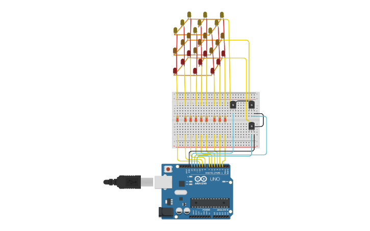 Circuit design LED Cube - Tinkercad