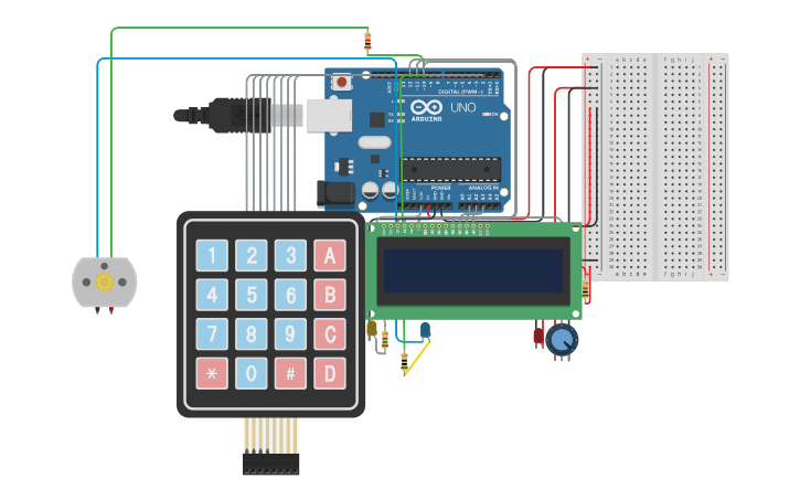 Circuit design Actual Door Keypad - Tinkercad