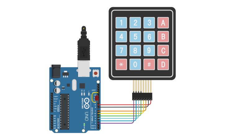 Circuit design Keypad - Tinkercad
