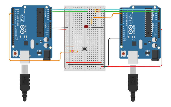 Circuit design i2C - Tinkercad