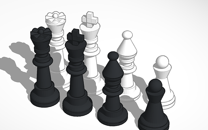 3D design Chess Pieces - Tinkercad