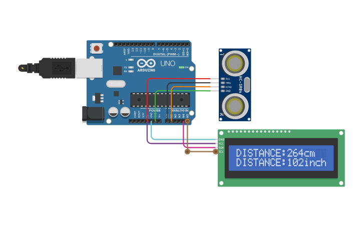 Circuit design DISTANCE DETECTOR_RABANO - Tinkercad