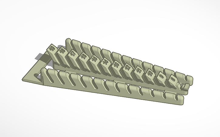 3D design Spanner Rack - Wall Mount - Tinkercad
