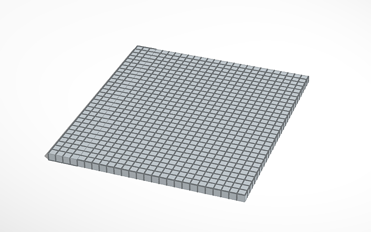 3D design pixel art grid - Tinkercad