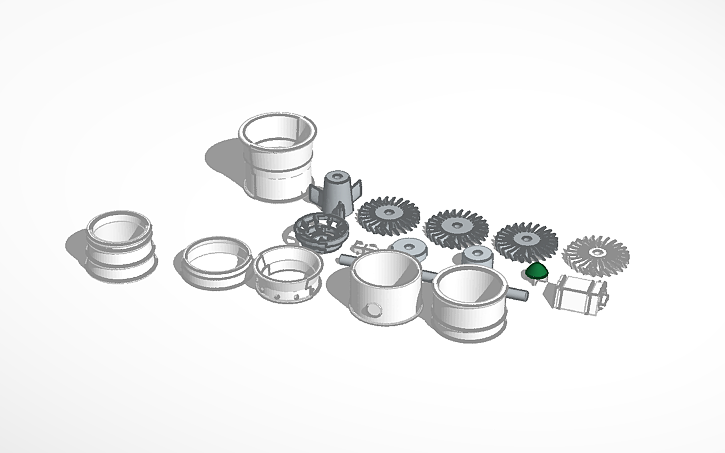 3D design 1/48 Tumansky R11 300 Turbojet WIP - Tinkercad