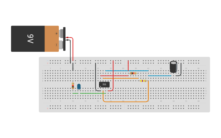Circuit design Activity 01: Blinking LED Cirucit Using 555 Timer IC ...