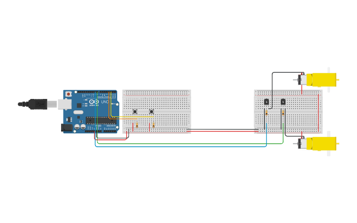 Circuit design Robot control alambrico - Tinkercad