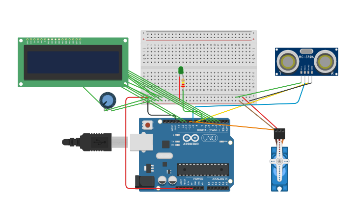 Circuit design COM LCD - Tinkercad