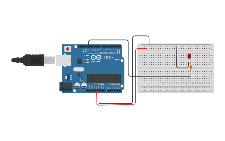 Circuit design LED Blinking - Tinkercad
