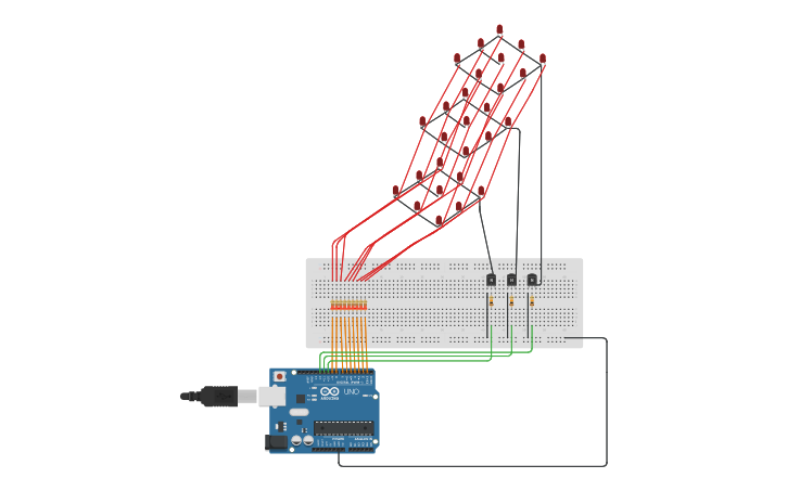 Circuit design cubo LED - Tinkercad
