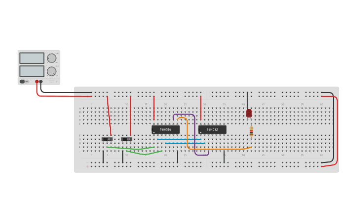 Circuit design AND Gate using Basic Gates - Tinkercad
