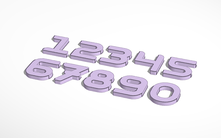 3D design All house numbers - Tinkercad