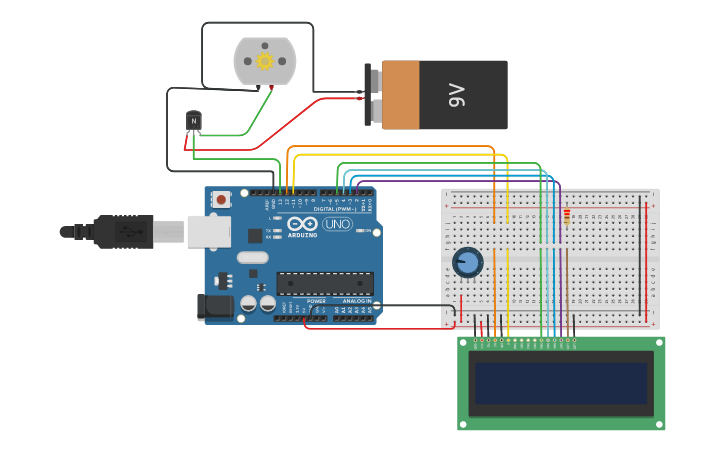 Circuit design MOTOR - Tinkercad