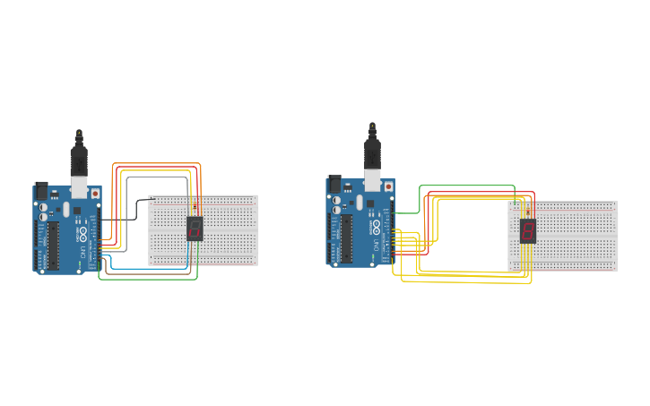 Circuit design Camilo cuadrado- led 7 segmentos - Tinkercad