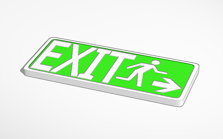 3D design Exit Sign - Tinkercad