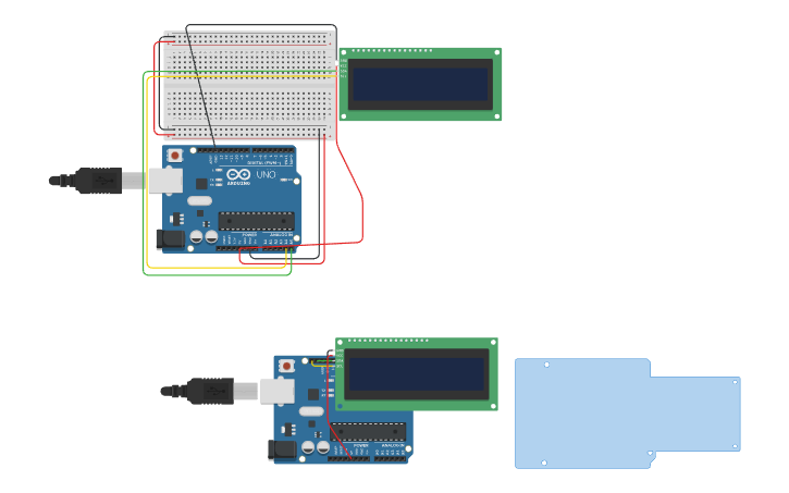 Circuit design LCD - Tinkercad