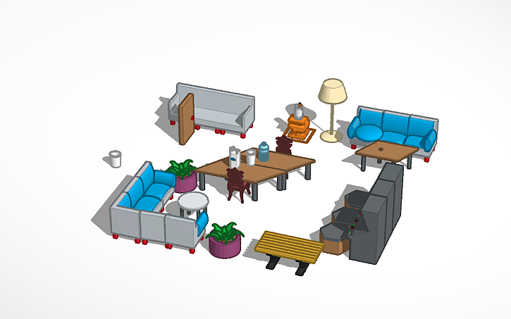3D design living room - Tinkercad