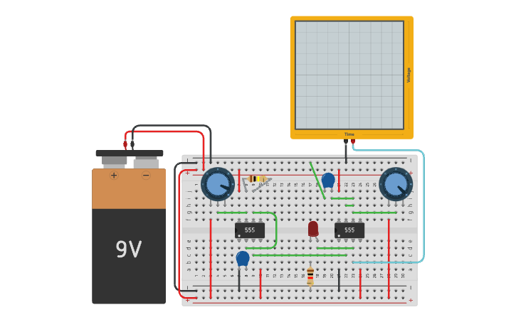 Circuit design 555 Timer Examples: Astable and Monostable - Tinkercad
