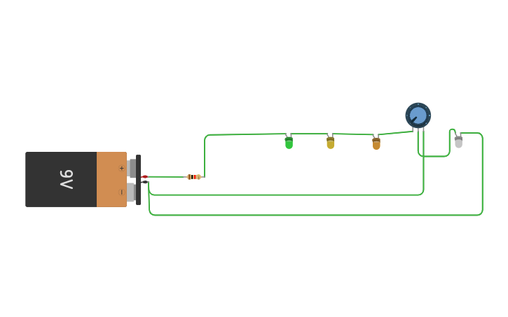 Circuit design Circuit using resistors,LED and Potentiometer - Tinkercad