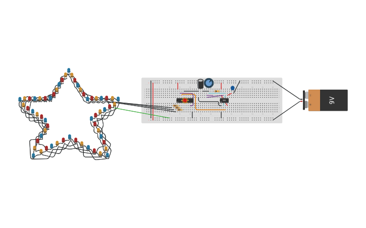 Circuit design LED Chaser - Tinkercad