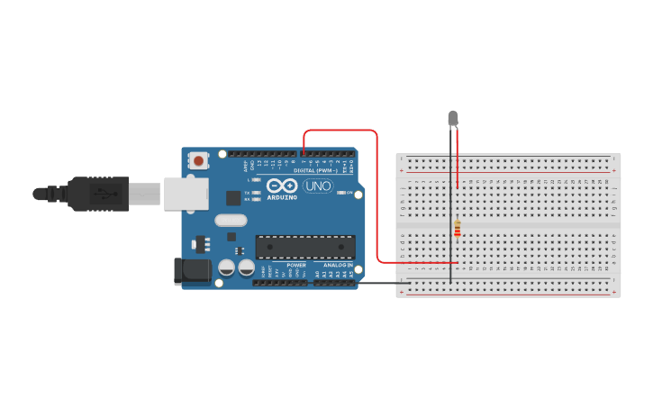 Circuit design code morse - Tinkercad