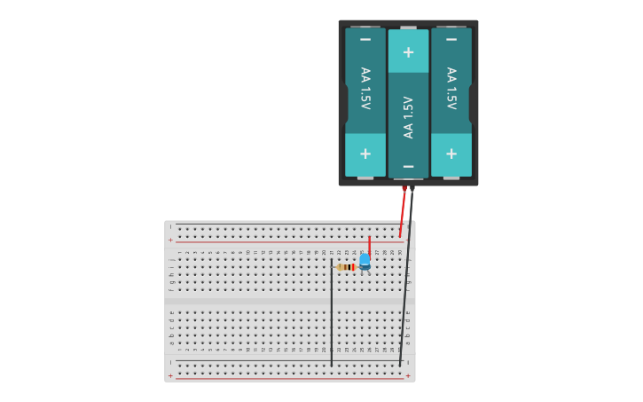 Circuit design Circuito básico con un led. - Tinkercad