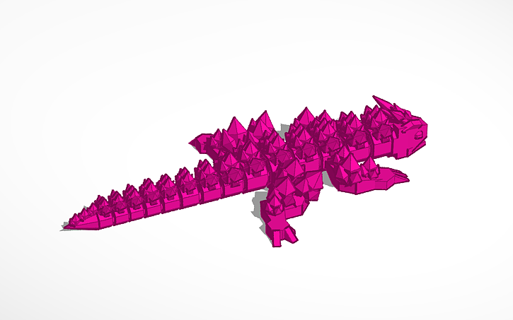 3D design Articulated Adult Crystal Dragon - Tinkercad