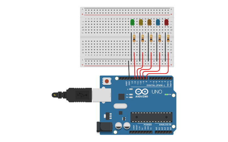 Circuit design basic LED - Tinkercad