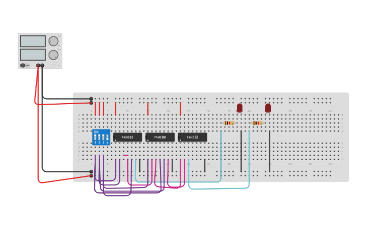 Circuit design Full adder - Tinkercad