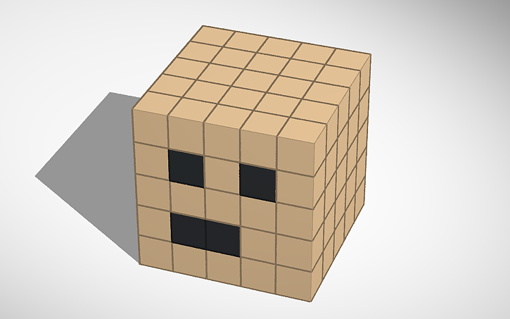 3D design A simple Minecraft face - Tinkercad