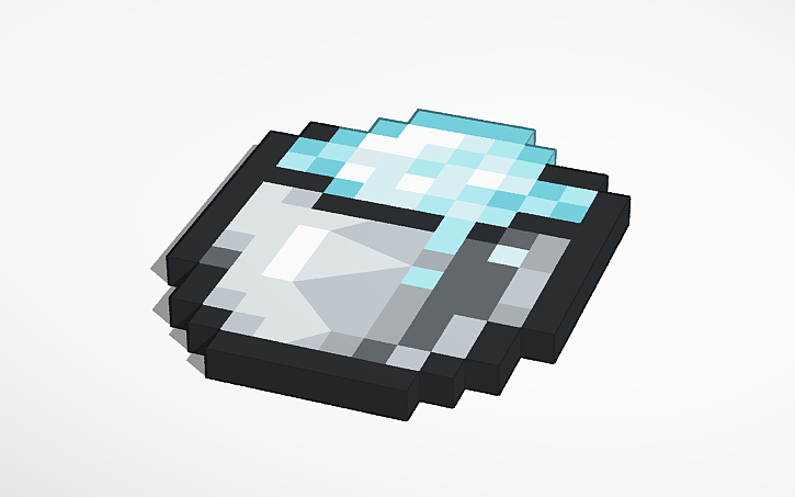 3D design Minecraft Powder snow bucket - Tinkercad