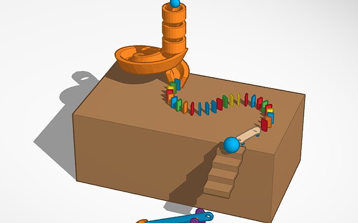 Tinker Machine 3D design Rube Goldberg Machine Example - Tinkercad