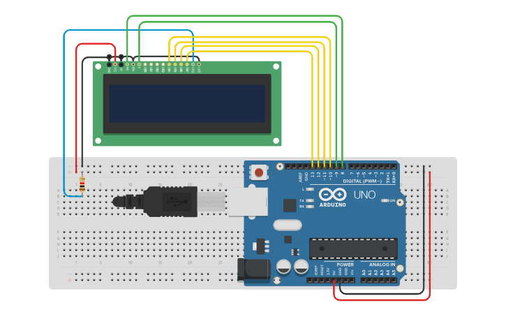 Circuit design display lcd - Tinkercad