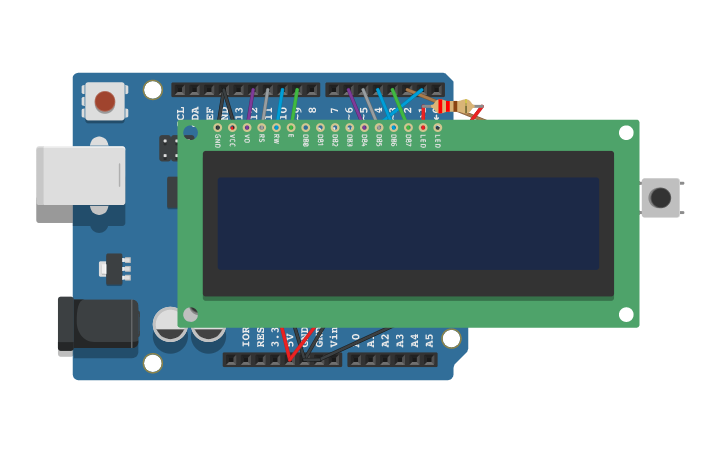 Circuit design Jogo estilo mini game com Arduino R3 uno - Tinkercad