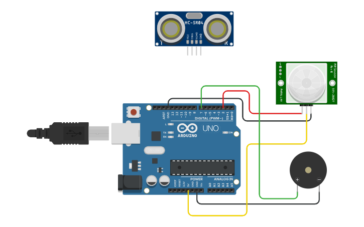Circuit design Sensor Orang Lewat - Tinkercad