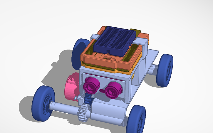 3D design Arduino car project - Tinkercad