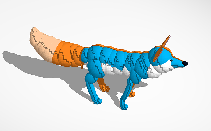 Solidworks Fox 3D design Cyber fox realistic - Tinkercad