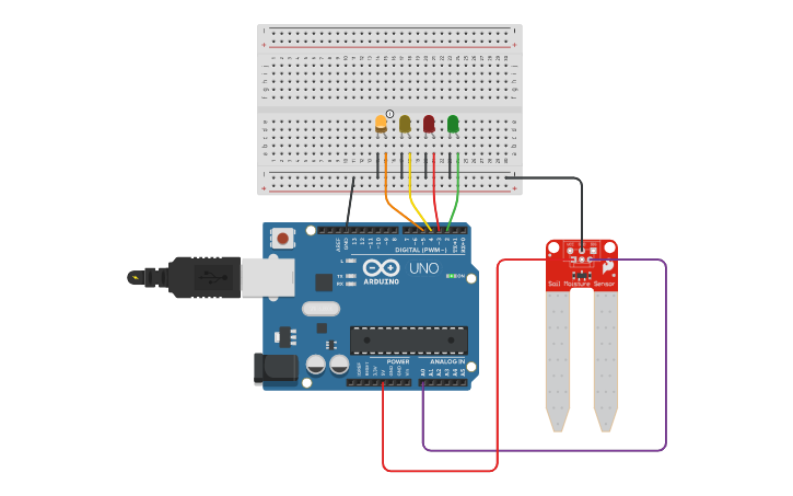 Autocad Humidity Sensor Circuit design Soil Humidity Sensor - Tinkercad