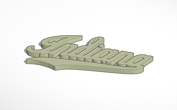 3D design Indiana Cursive - Tinkercad