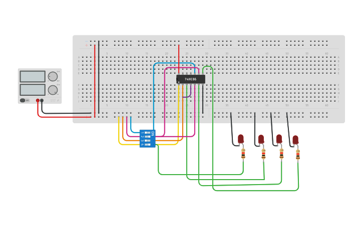 Grey Order Code Circuit design binary to gray code - Tinkercad