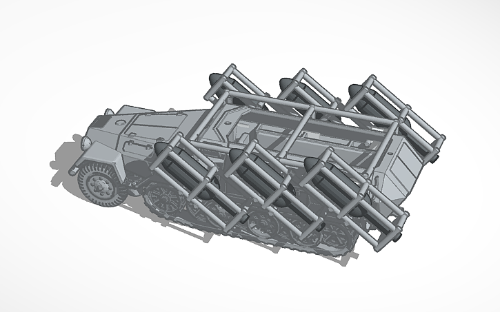 3D design rocket half track - Tinkercad