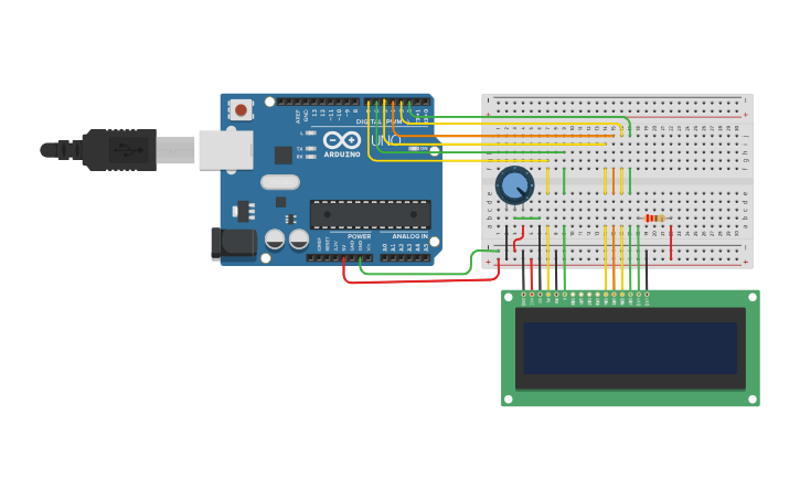 Circuit design Circuito sensor de temperatura con display LCD - Tinkercad