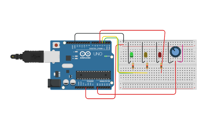 Circuit design Variable Resistor - Tinkercad