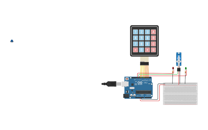 Circuit design keypad lock - Tinkercad