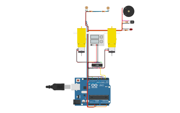 Circuit design PROJETO AGV 2025- HARDWARE - BÁSICO - Tinkercad