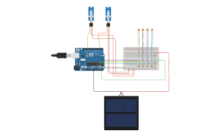 Circuit design Arduino Panel solar - Tinkercad