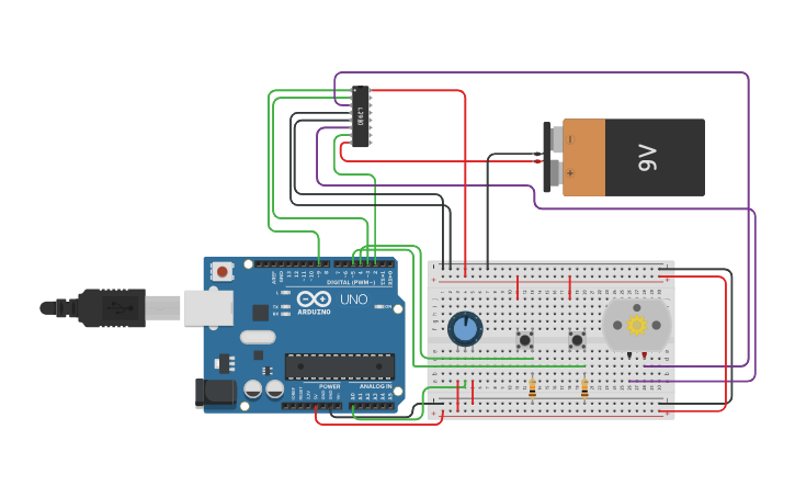 Circuit design 2 Button Motor - Tinkercad
