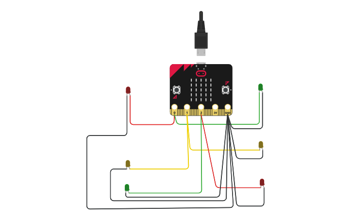 Using Micro Bit With External Components Tinkercad Tutorial Circuit design 10. SEMAFORO CIRCUNSTANCIAS MICRO:BIT - Tinkercad