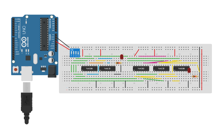 Circuit design Full Adder - Tinkercad