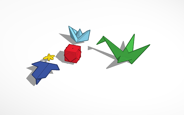 3D design origami models each from one kind of shape - Tinkercad